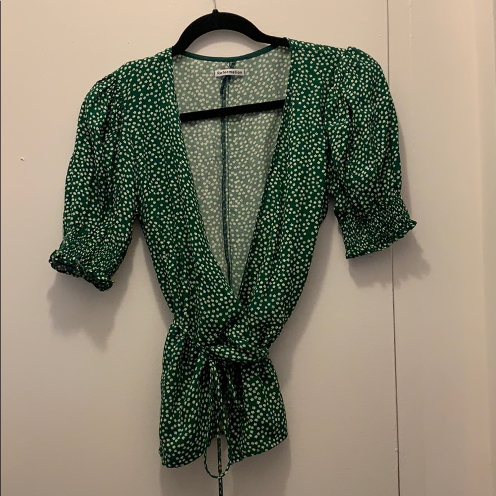 Reformation wrap blouse